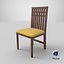 Sedia in legno - Modello 3D fotorealistico per l'interior design