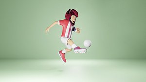 3D Lion Mascot Football Player model