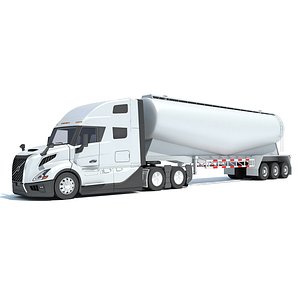 2024 Semi Truck with Tank Trailer 3D