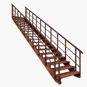 rusty rust staircase 3D model