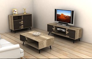 furniture set living cabinet 3ds