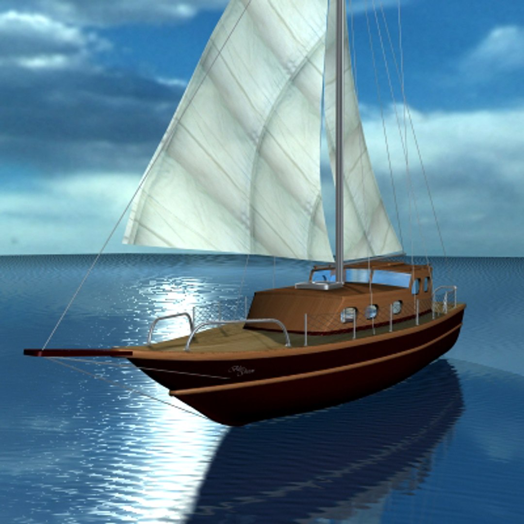 3d Model Of Sailboat Sea