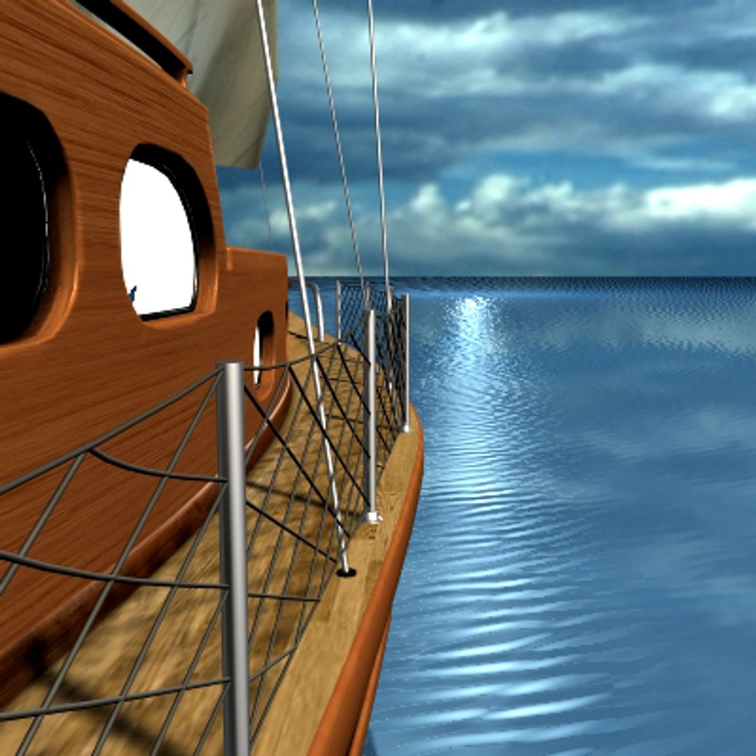3d Model Of Sailboat Sea