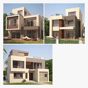 modern villas 3D