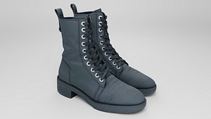 Pair of leather boots womans footwear shoes autumn spring season model