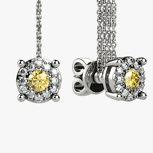 Citrine Gemstone Stud Gold Earrings