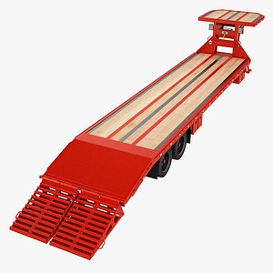 3D Gooseneck Pickup Truck Trailer Open 01 model