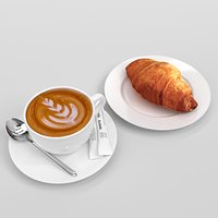 Verona Cappuccino Coffee Cup with croissant set