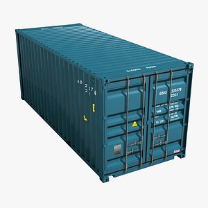 3d container 20 ft model