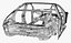 Car Frame Body Liftback Sedan M1 3D model