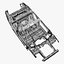 Car Frame Body Liftback Sedan M1 3D model