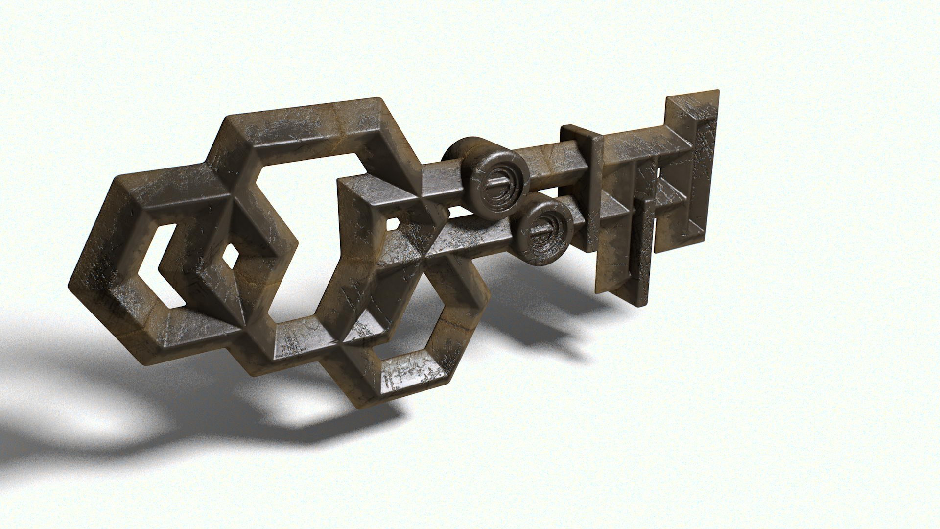 Ancient Metal Key 3d Obj
