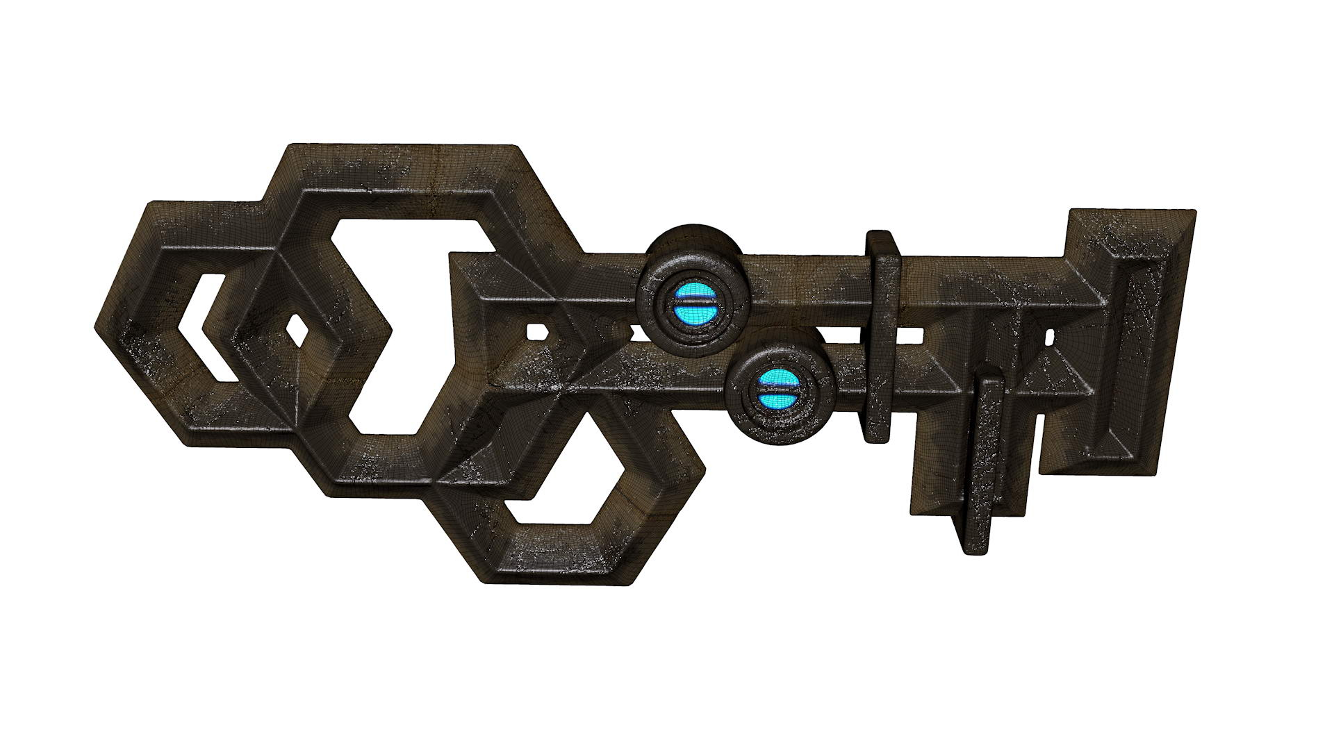 ancient metal key 3d obj