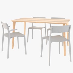 3D ikea chair janinge and table lisabo