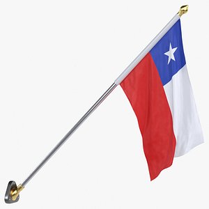 Chile Cloth Flag Wall Mount Animated Loop