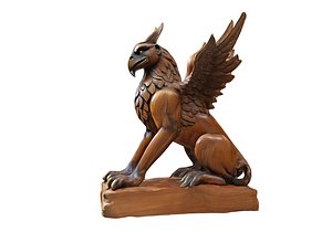 Wooden gryphon 3D model