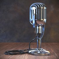 Chrome Vintage Studio Microphone with Cable