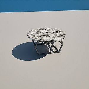 Marble side table 3D model