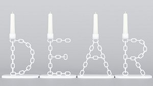 Dear White Candleholder 3D Model True Renders UV 4K PBR Textures