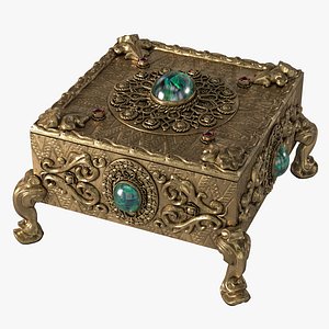 3D emerald box jewelry