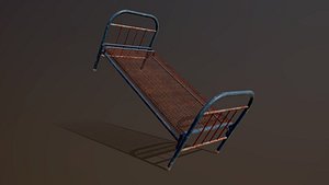 Rusty iron bed 3D model