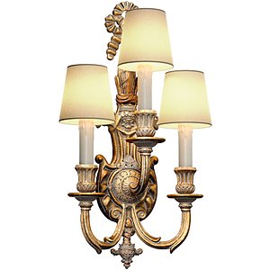 Large Antique Rococo Wall Lamp Sconce Classic English style 3D model model