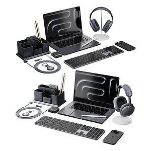 3D Set of Apple equipment 01
