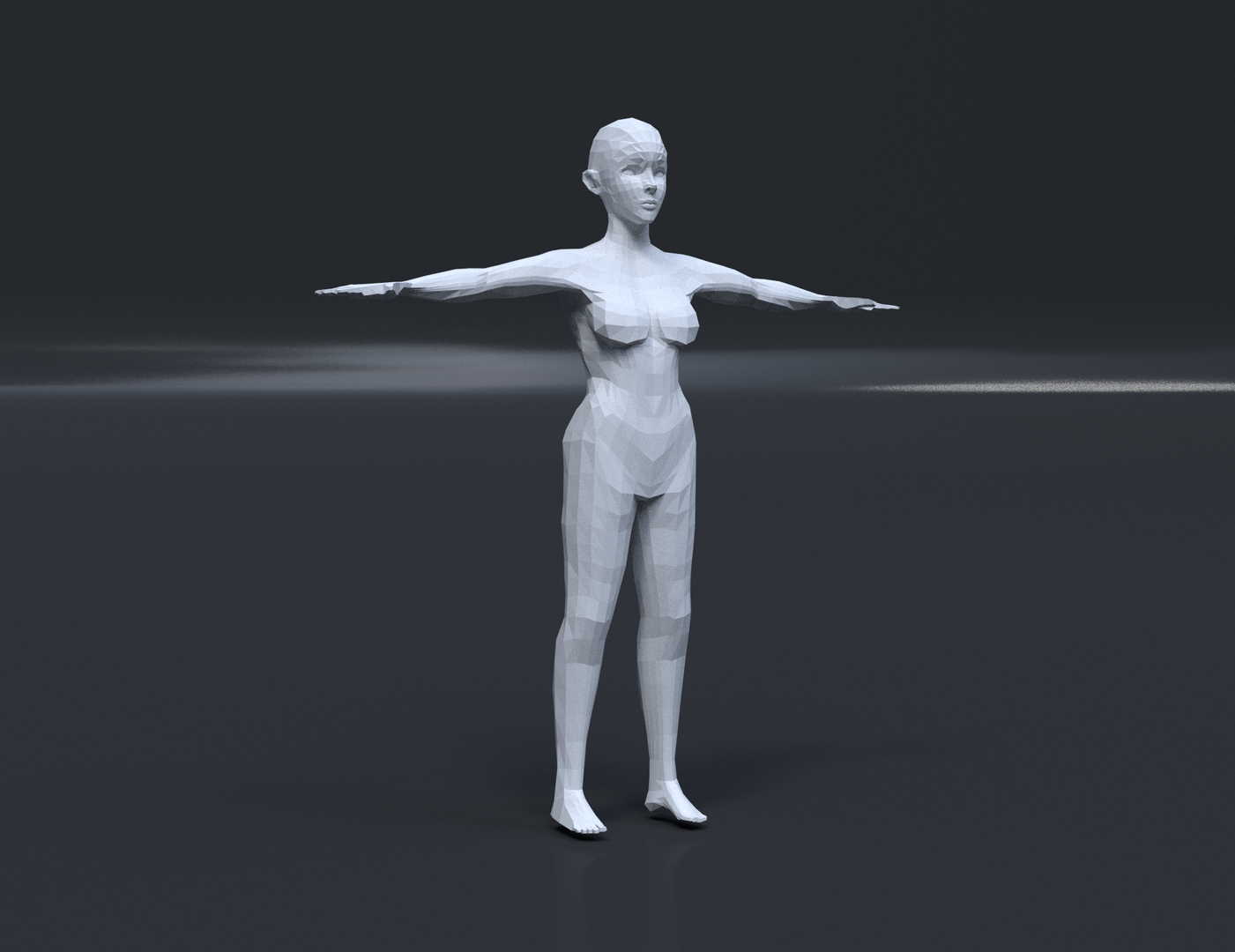 3d Model Low-poly Female Base