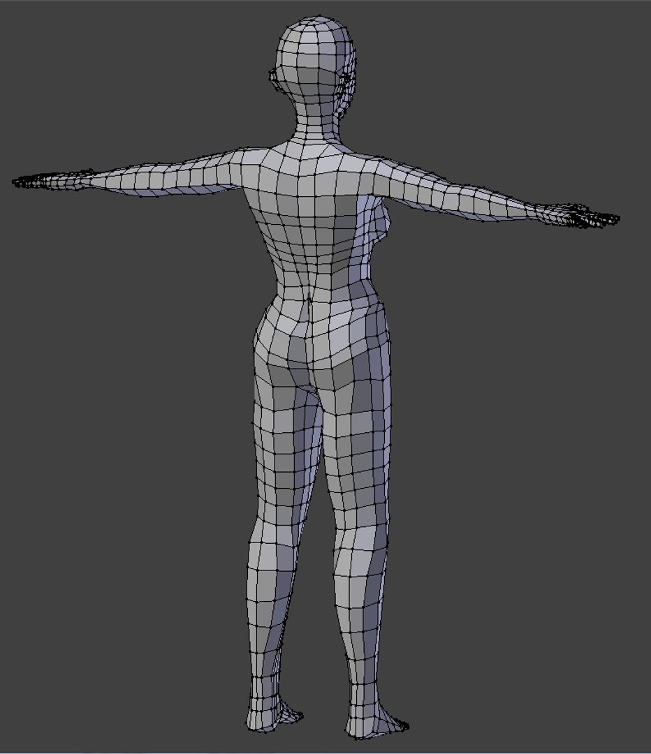 3d Model Low-poly Female Base