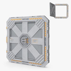 Sci-Fi Maintenance Access Panel White