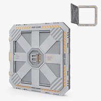Sci-Fi Maintenance Access Panel White