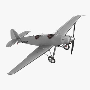 Junkers A50 Junior Sport Plane Rigged 3D model