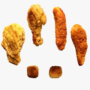 3D Chicken and Schnitzel fbx models model