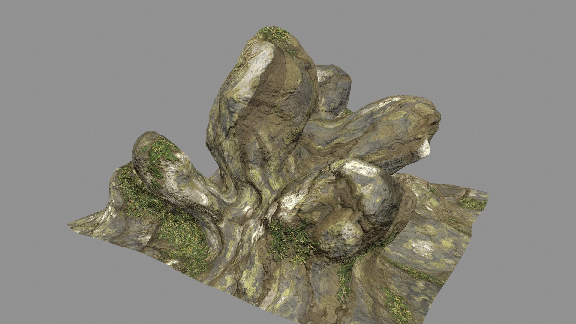 3D Moss Rock - TurboSquid 1293518