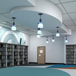 3D model School Library no Furniture
