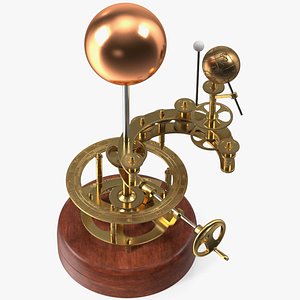 3D Antique Brass Orrery Solar System Rigged for Cinema 4D model