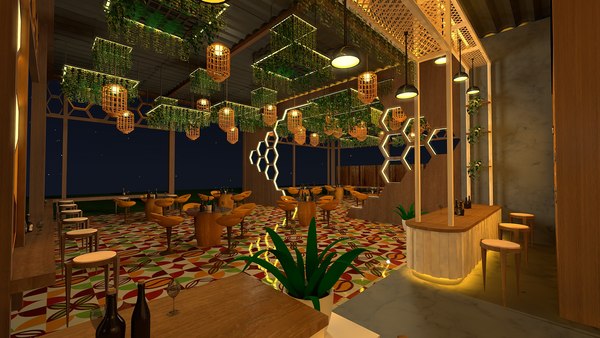 modelo 3d Interior del restaurante - TurboSquid 2275130
