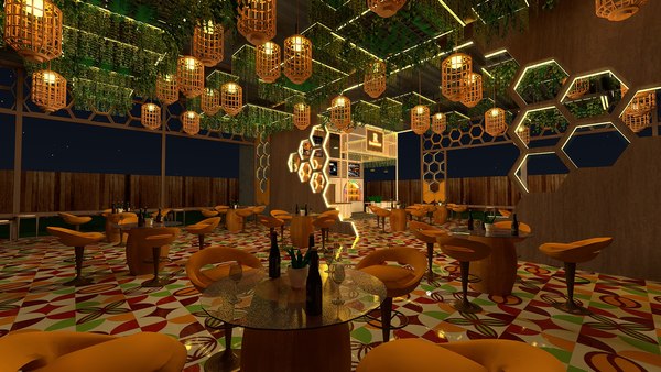 modelo 3d Interior del restaurante - TurboSquid 2275130