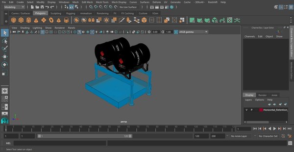 3D Horizontal Retention Basin with Ethanol Barrels - TurboSquid 1808599