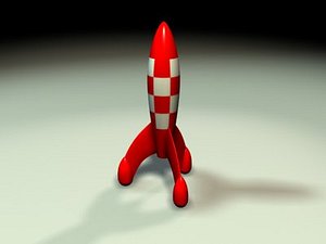 tintin cartoon rocket 3d model
