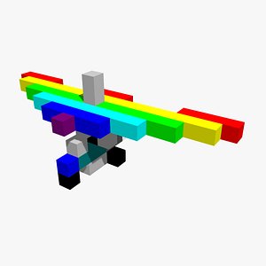 3D Ultralight trike pixelated model