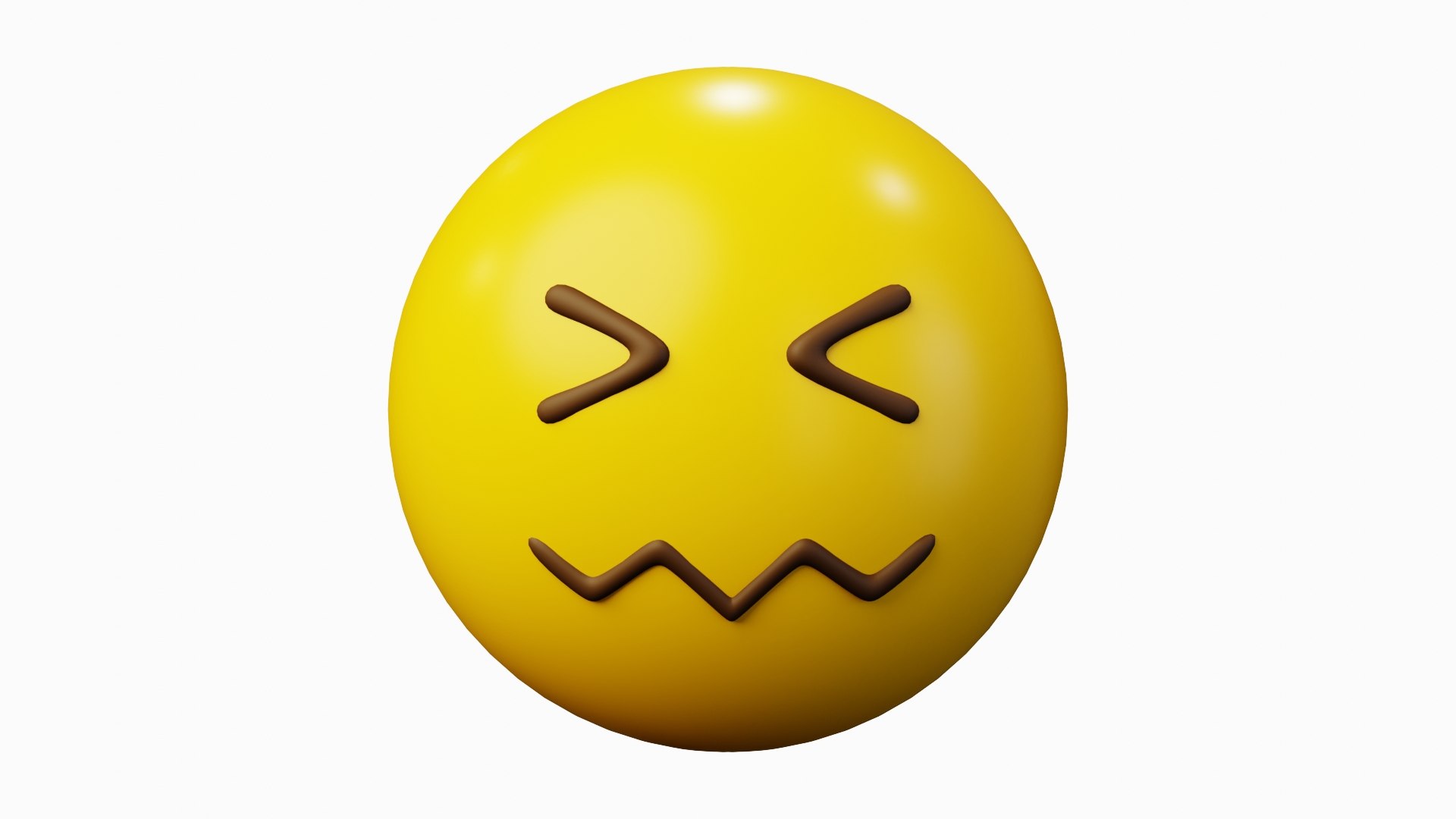 Confounded Face Emoticon Emoji Or Smiley 3D Model - TurboSquid 2218430