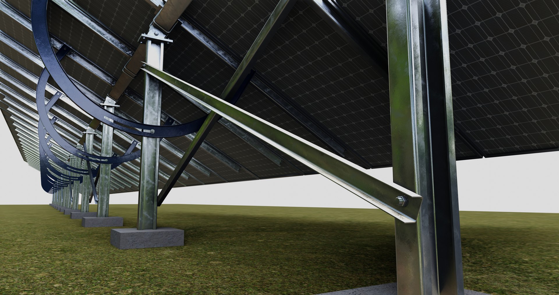 3D Manual Tracker Solar Energy Structure Type-4 - TurboSquid 2221299