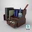 3D Office Wood Organizer with Supplies 01