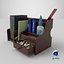 3D Office Wood Organizer with Supplies 01