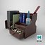 3D Office Wood Organizer with Supplies 01