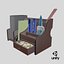 3D Office Wood Organizer with Supplies 01