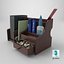 3D Office Wood Organizer with Supplies 01