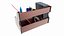 3D Office Wood Organizer with Supplies 01