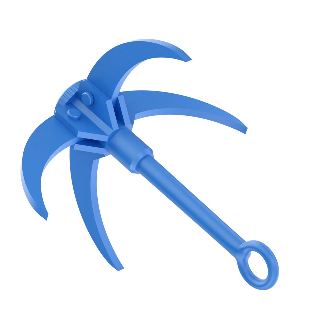 Stainless Steel Grappling Hook 3D model - Download Life and Leisure on